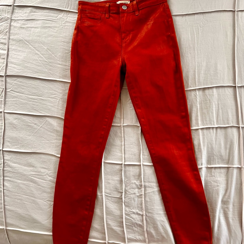 L’Agence coated jeans